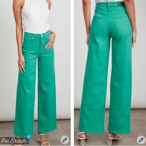 New! Rails The Getty High Rise Wide Leg Jeans in Emerald Green Size 25 🤍